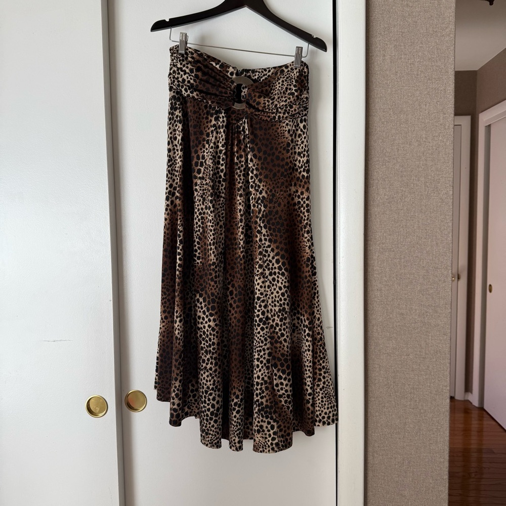 y2k Cheetah Maxi Skirt with Belt